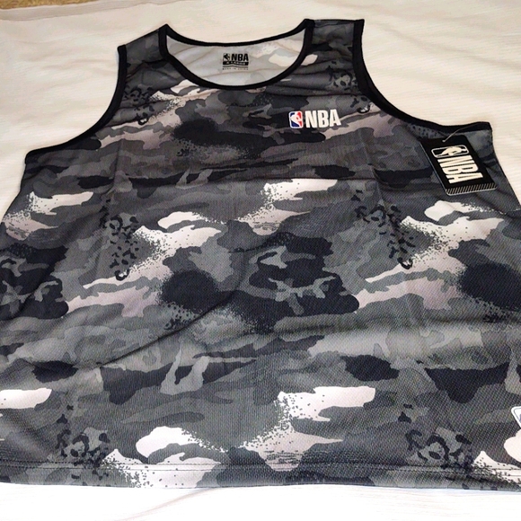 NEW NBA Black Grey Camo Camouflage Basketball Sport Tank Top Size XL - Picture 1 of 7
